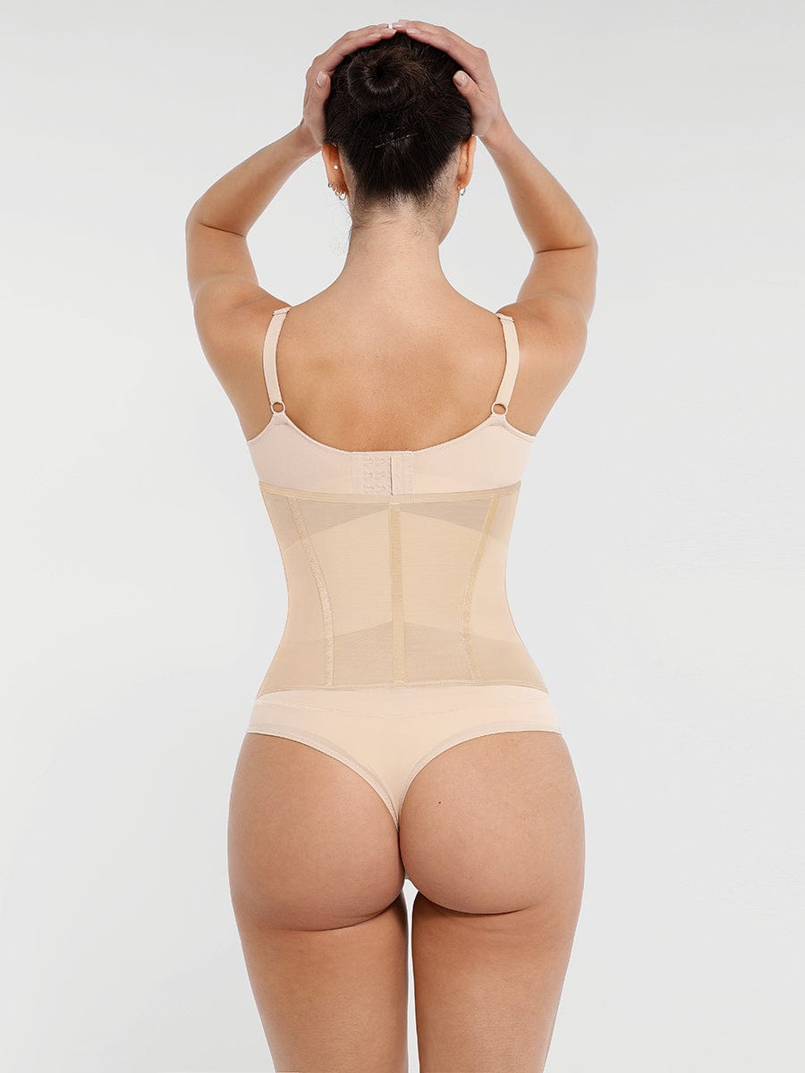 Faja moldeadora de cintura y abdomen de malla transpirable con 7 huesos de acero