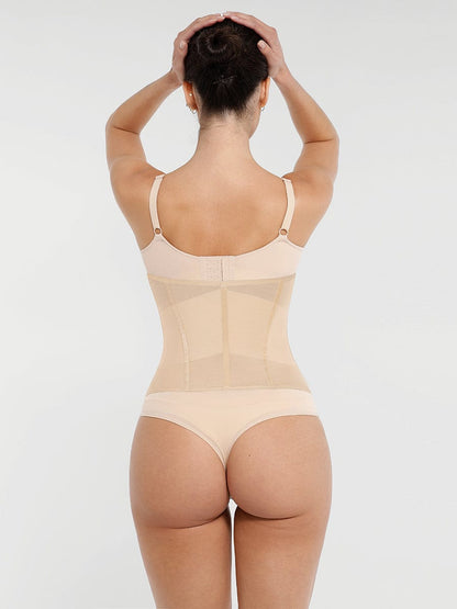 Faja moldeadora de cintura y abdomen de malla transpirable con 7 huesos de acero