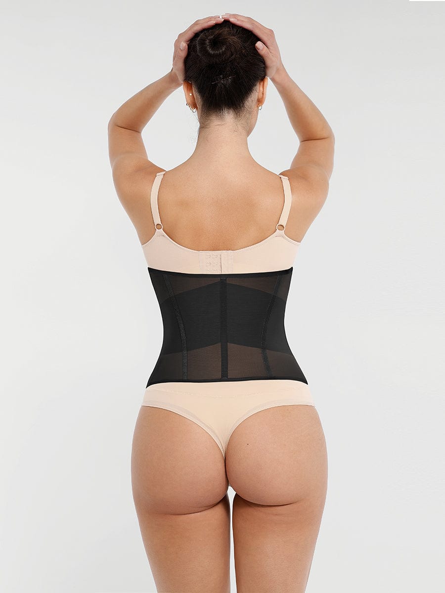 Faja moldeadora de cintura y abdomen de malla transpirable con 7 huesos de acero