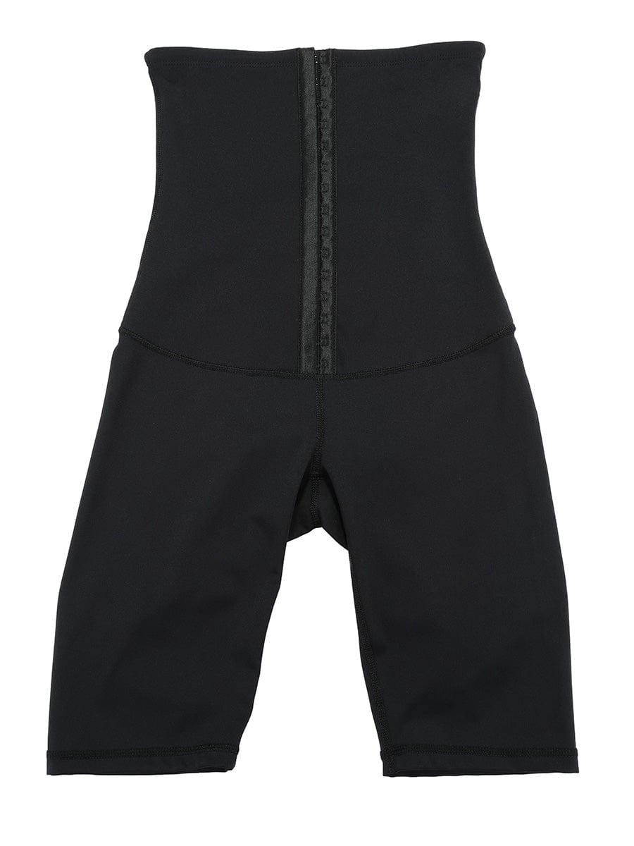 Faja azul oscuro antideslizante de longitud media para realzar glúteos y abdomen liso.