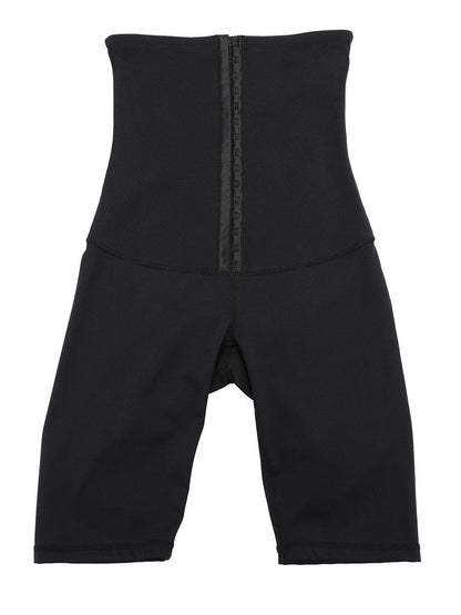 Faja azul oscuro antideslizante de longitud media para realzar glúteos y abdomen liso.