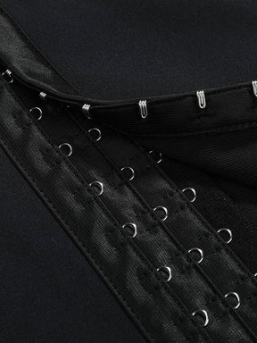 Faja azul oscuro antideslizante de longitud media para realzar glúteos y abdomen liso.