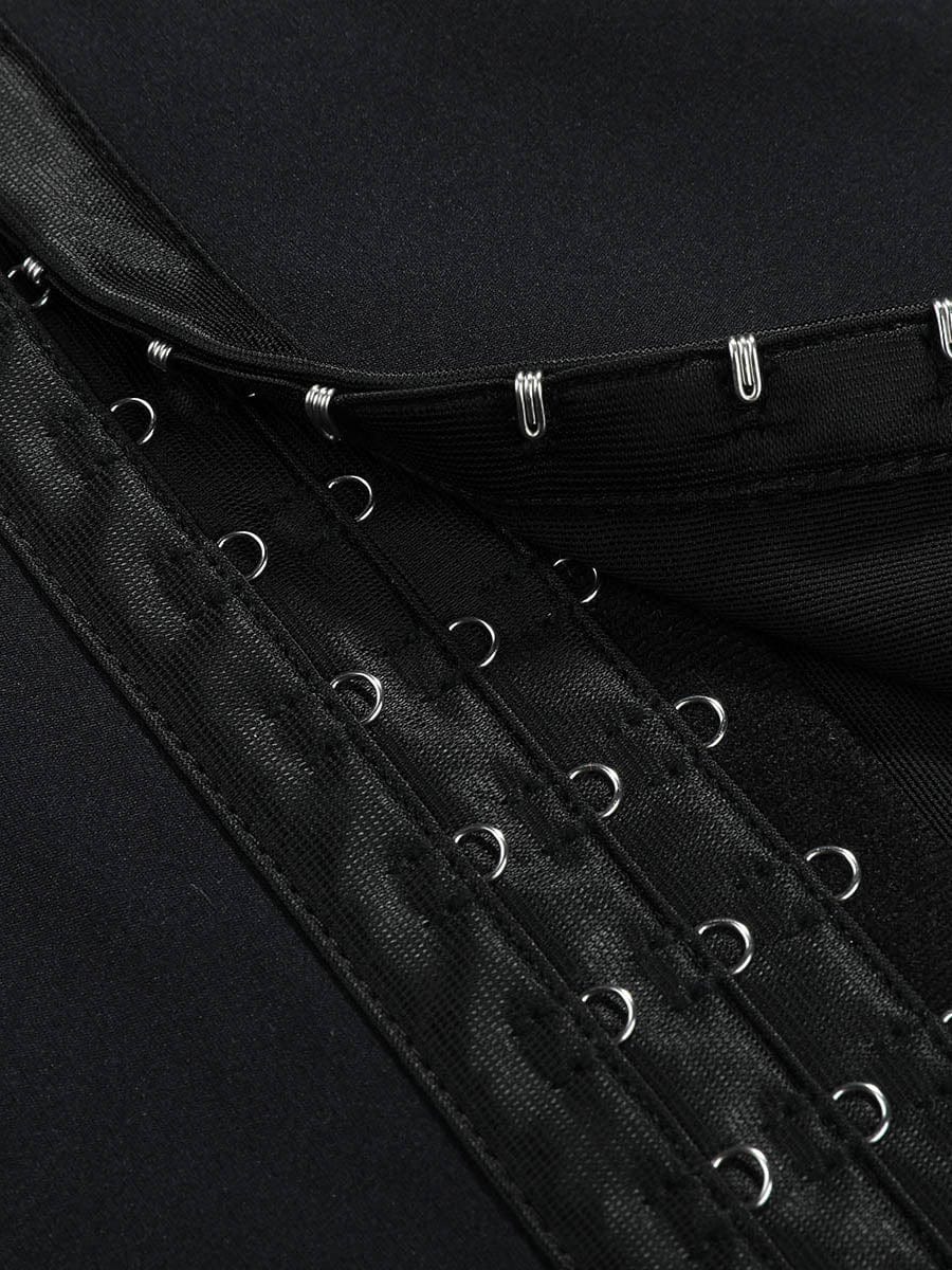 Faja azul oscuro antideslizante de longitud media para realzar glúteos y abdomen liso.