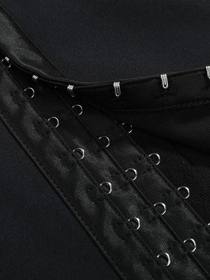 Faja azul oscuro antideslizante de longitud media para realzar glúteos y abdomen liso.